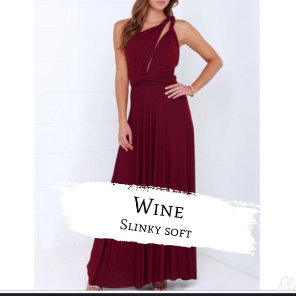 NEW•S-XL•Multi-Way Elegant Dress- Wine or White - Picture 4 of 8